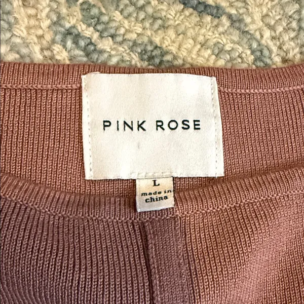 Pink Rose Square-Neck Corset Sweater Top Size Large - Image 3