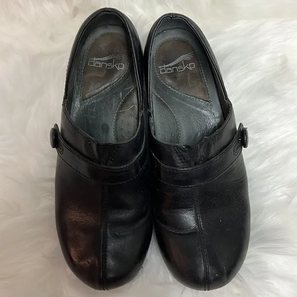 Dansko Heeled‎ Clogs Leather Black EU37 B47 - Image 3