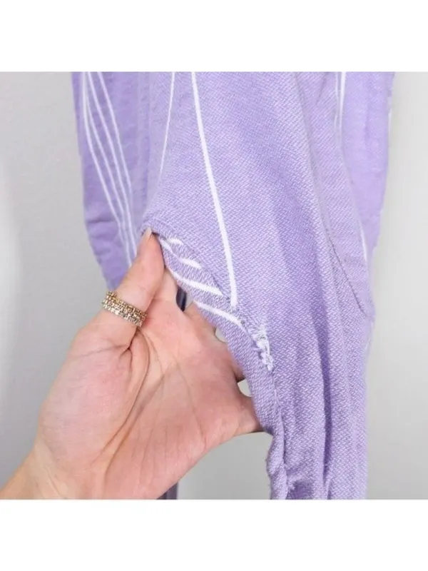 Paradised Merri Wrap Effect Stripe Jumpsuit XS Purple Beach Coverup Cotton - Image 10