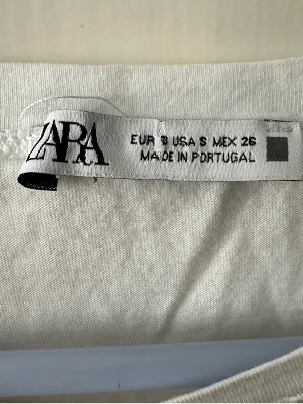 Zara White Lace-Front Short Sleeve Tee - Image 6