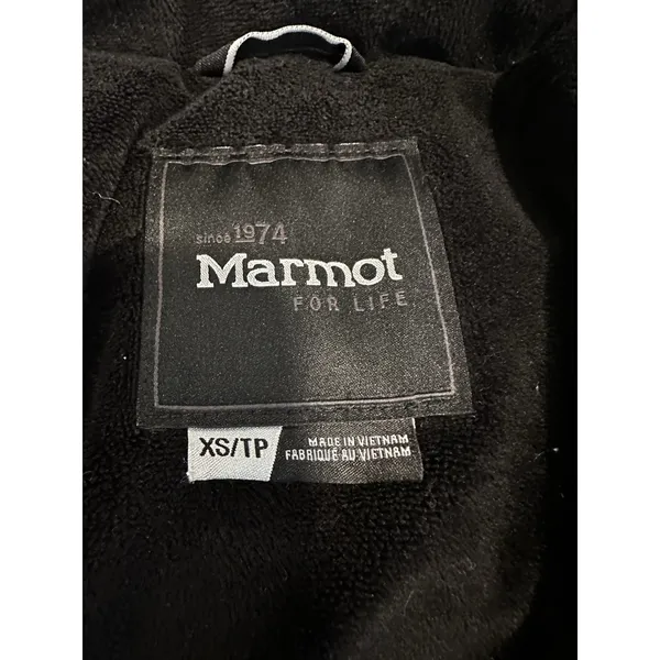 EUC Marmot Sz:XS Navy 700 Down fill Hooded Mid Length Parka Winter Coat Jacket - Image 5
