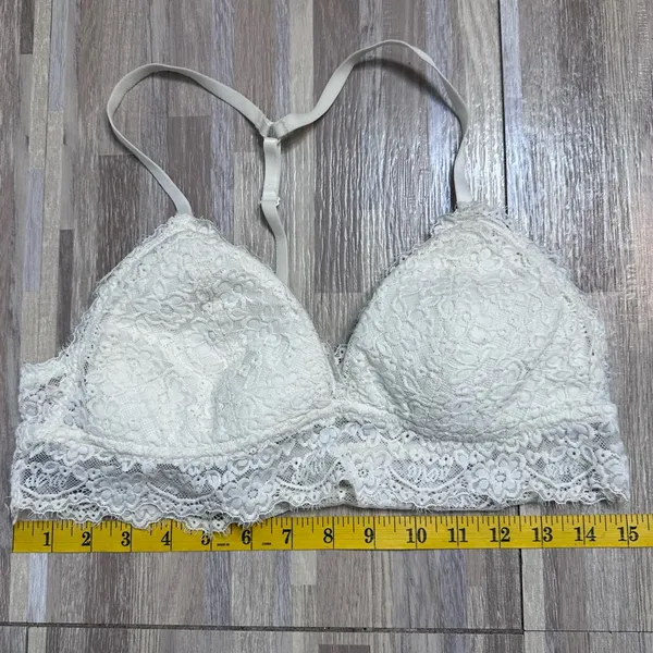 Aerie Lace Racerback Bralette in Creamy White Women’s Size Large - Image 4