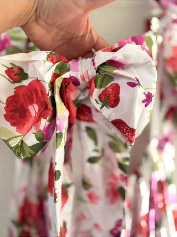 Abercrombie & Fitch Drama Puff Sleeve Maxi Dress in a vibrant red & pink floral - Image 12