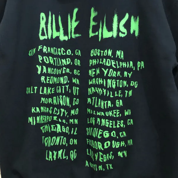 Billie Eilish 2019 World Tour Pullover Hoodie Sweatshirt - Image 5