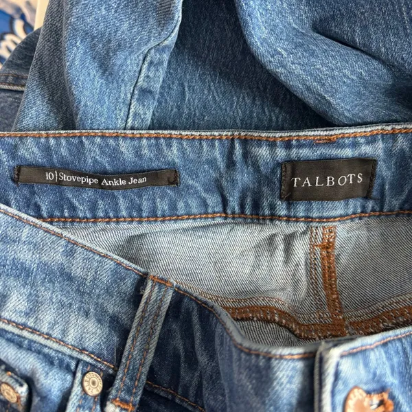 Talbots Stovepipe Ankle Jeans Kingston Wash Straight Leg Mid Rise Size 10 - Image 7
