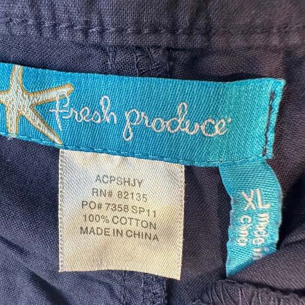 Fresh Produce Journey Capri Pants Navy Blue 100% Cotton Cargo XL NEW - Image 3