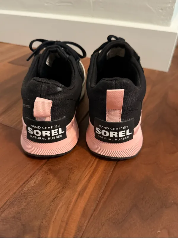 Sorel Black Canvas Low-Top Sneakers with White Soles - Image 3