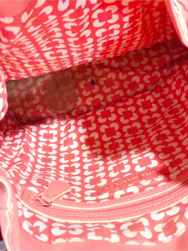 Vera Bradley Coral Drawstring Backpack Handbag - Image 4