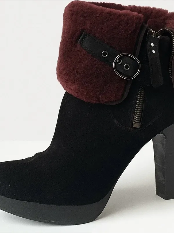 Ugg Scarlett black suede shearling cuff women’s ankle boots size 7.5 - Image 2