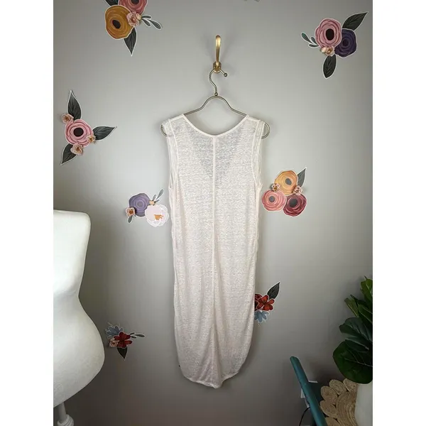 We The Free Sheer Ivory Cream Sleeveless Slip Cover-up Midi Dress - Size - XS - Image 3