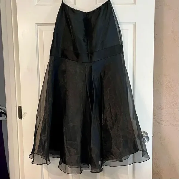 Victor Costa Women’s Black Tulle Long Skirt Medium - Image 8