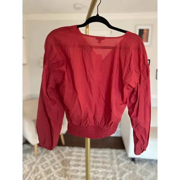 Ann Taylor Smocked Crop Blouse Romantic Boho‎ Date Night Spring Summer July 4th - Image 3