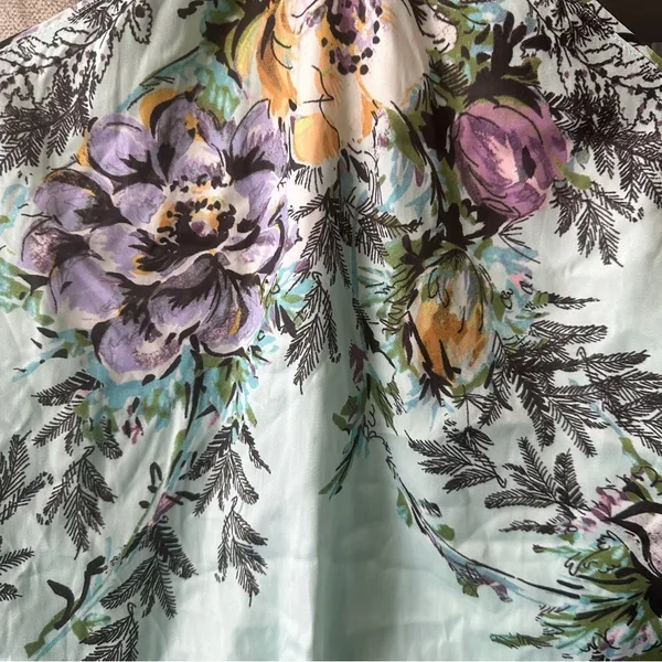 NWT FREE PEOPLE Higher Love Teal Floral Silky Halter High Neck Knotted Large - Image 9