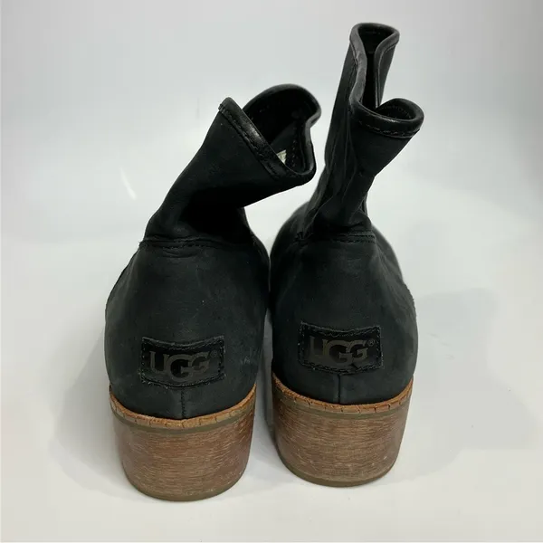 UGG Darling boots black leather ankle boots trendy women’s‎ size 10 - Image 5