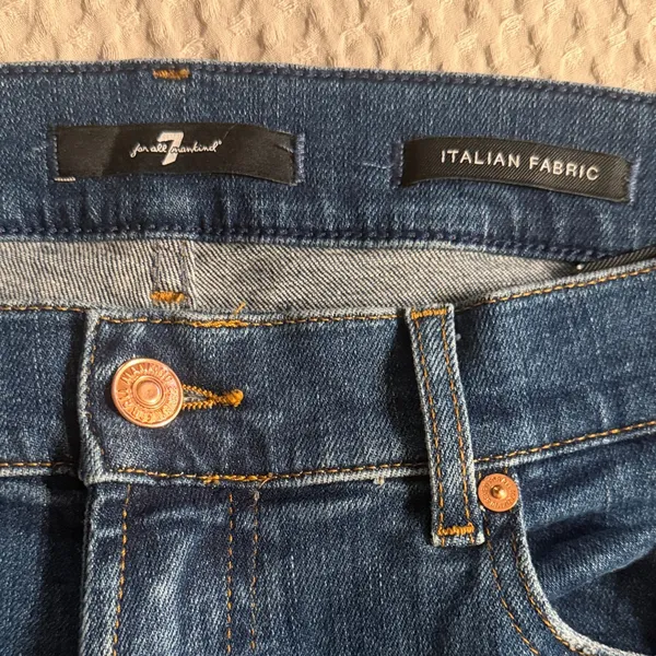 7 For All Mankind Dark Blue Bootcut Jeans - Image 2