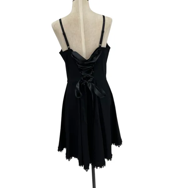 Dolls Kill Widow Darkest Desires Lace Mini Dress Corset‎ Lace-Up Black Size XL - Image 10
