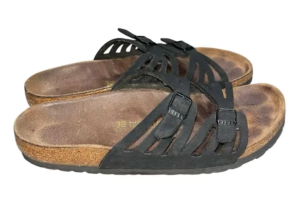 Birkenstock Granada Birko-flor Black Slide Sandals Shoes size 39 Women’s 8 - Image 3