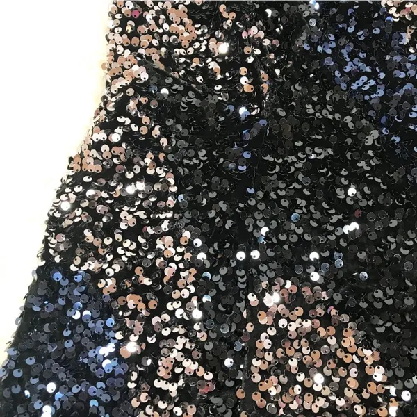 FREE PEOPLE Glitter & Gold Sequin Velvet Midi Dress‎ Blue Black Size Medium New - Image 9