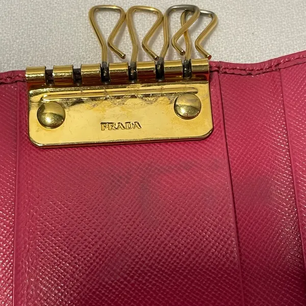 Prada Pink Saffiano leather key case - Image 10