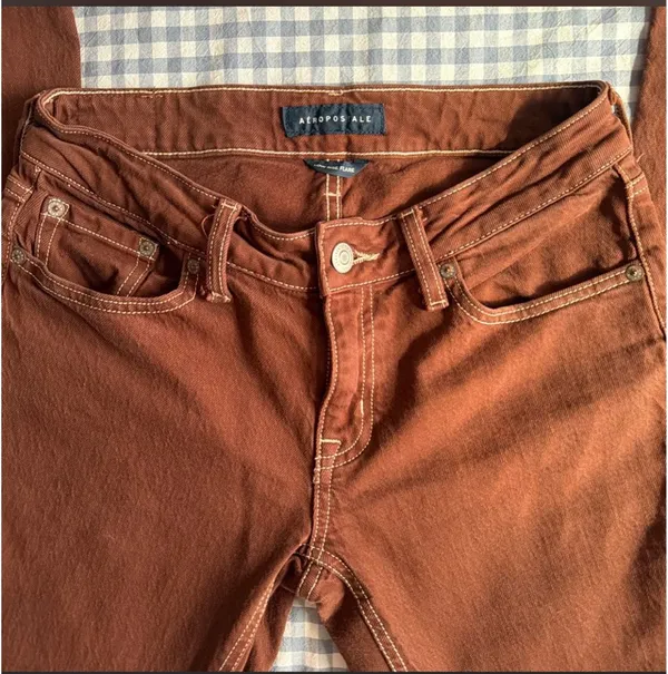 Aeropostale vintage brown low rise flare jeans - Image 4