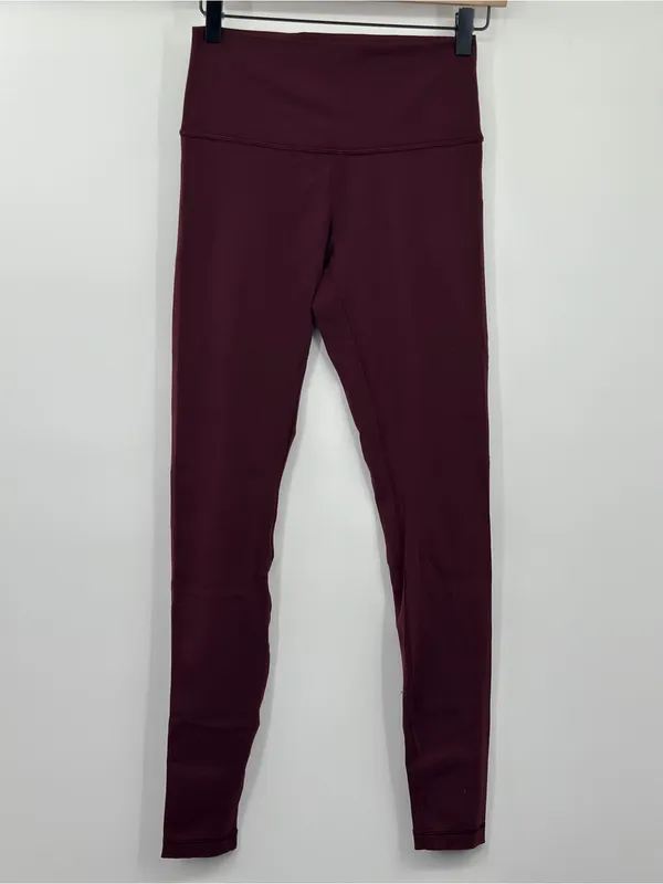 Lululemon Wunder Under Hi‎ Rise Tight Full On Luon 28 Deep Rouge Size 6 - Image 3