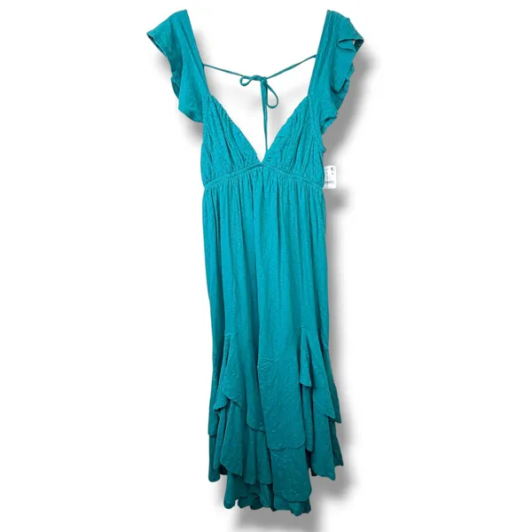 NEW Free People Free-est Tropic Teal Aquamarine String Of Hearts Midi Dress XS - Image 5