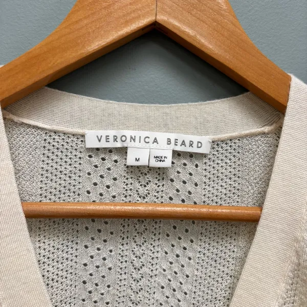 VERONICA BEARD Kirka Henley Pullover Sweater in Ivory M - Image 9