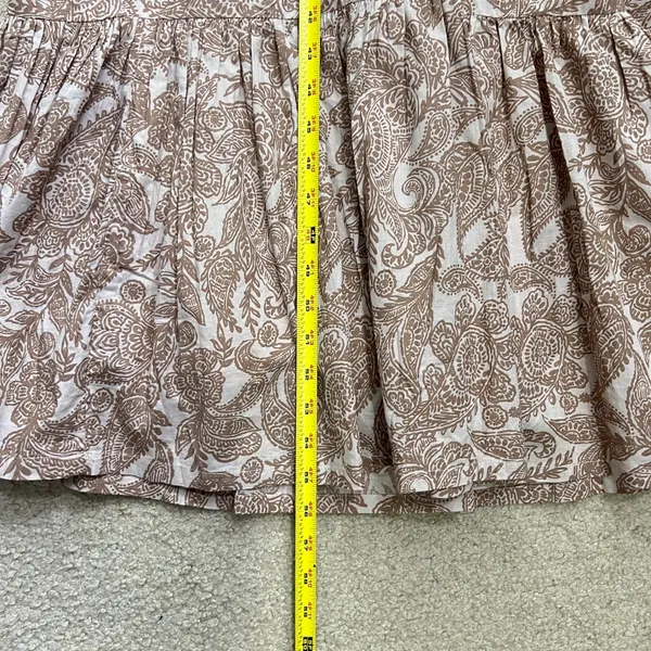 Nations of Peace Paisley‎ Maxi Dress Womens XS Brown Cotton Smocked Boho Tiered - Image 7
