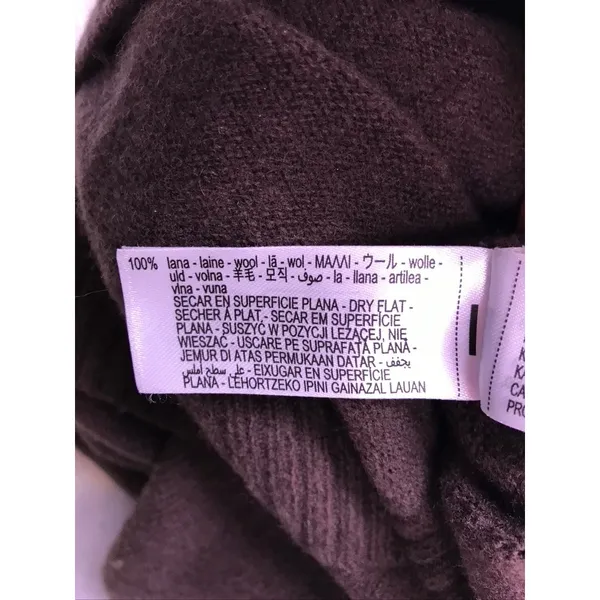 Zara Wool Crewneck Sweater Womens Small Brown Ribbed Knit Pullover‎ - Image 11
