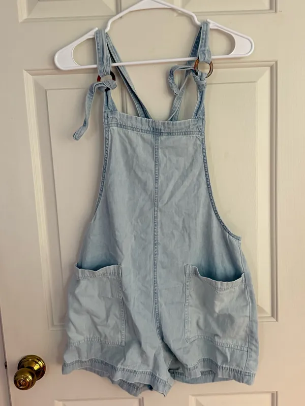 Aerie Light Blue Denim Short Overalls - Image 3