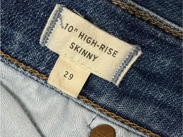 Madewell High Rise / waisted Skinny Womens 29 Stretch Dark Wash Denim Jeans - Image 9