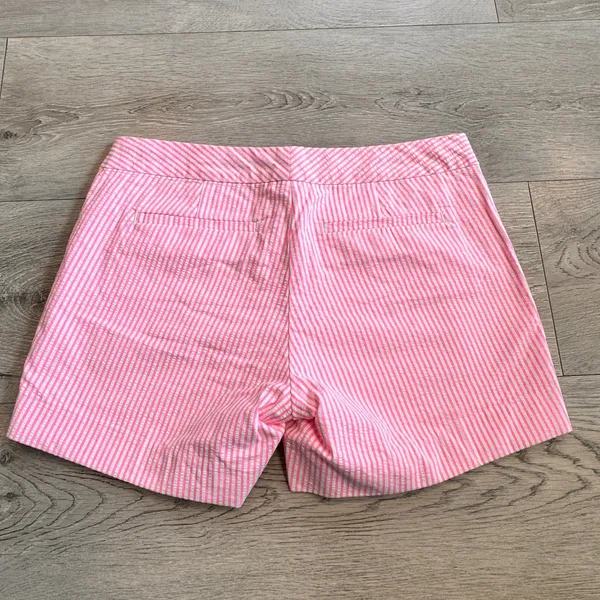 Lilly‎ Pulitzer Seersucker Callahan Shorts Lobster Applique Pink Cosmo Striped 0 - Image 2