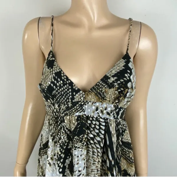 🖤 ZARA Woman Snakeskin Print Mini Dress Tie Back Adjustable Straps Sz XS🖤 - Image 13