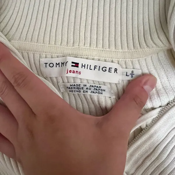 vintage Tommy Hilfiger jeans knit sweater vest zip up - Image 3