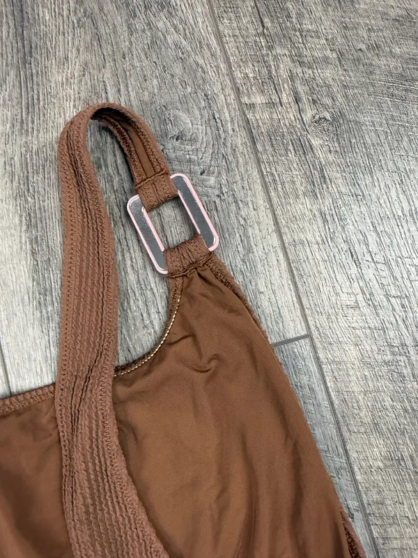 Aerie Brown Textured One Piece Swimsuit - Image 10