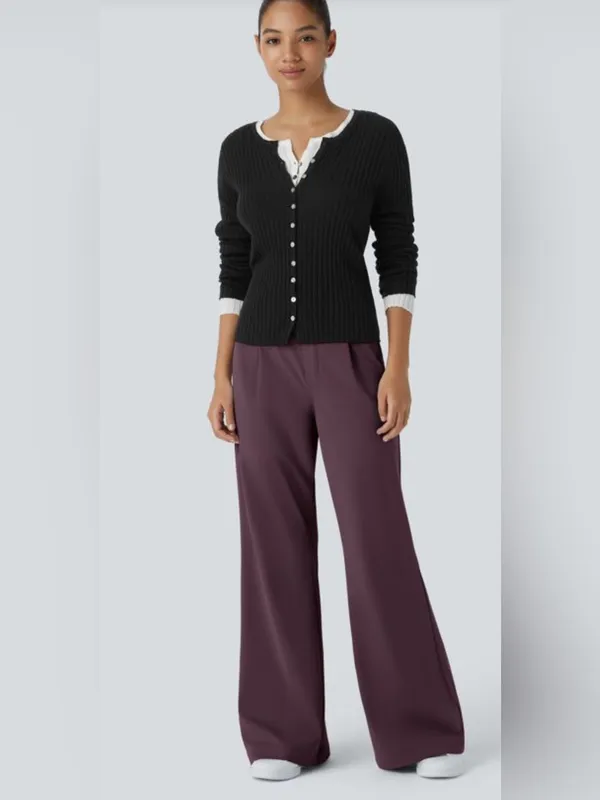 NWT HALARA Flex™ DayStretch High Waisted Pocket Straight Leg Work Pants Wide - Image 6