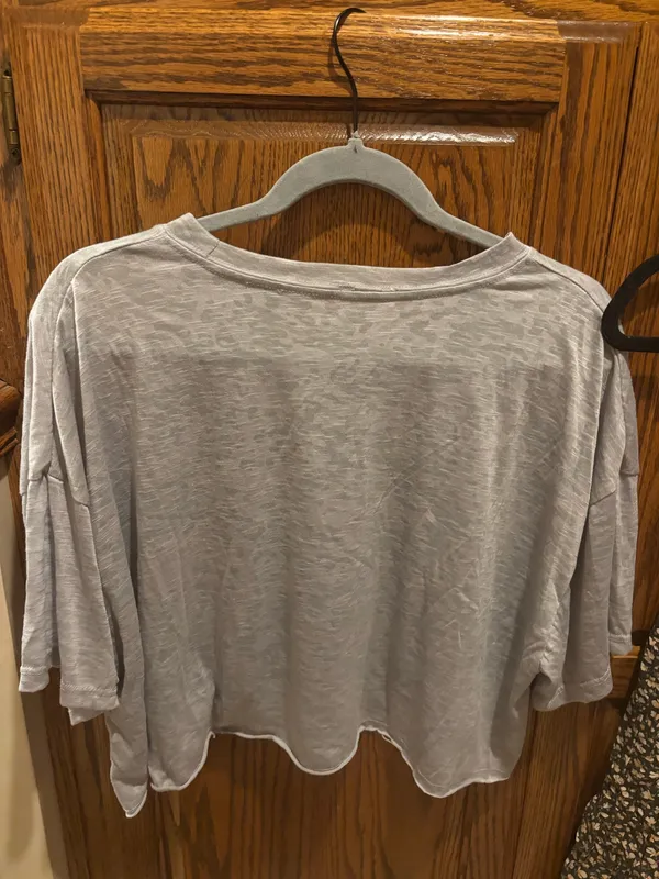 Cropped Boxy T Shirt Gray - Image 2