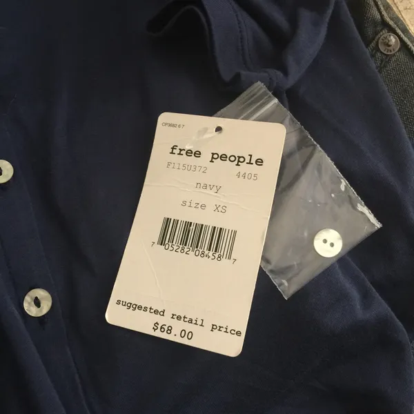 free people NAVY lace Button up top/cardigan - Image 5