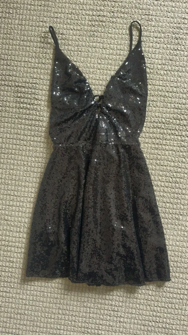 Lucy in the Sky Sequin Dress Black - Image 2