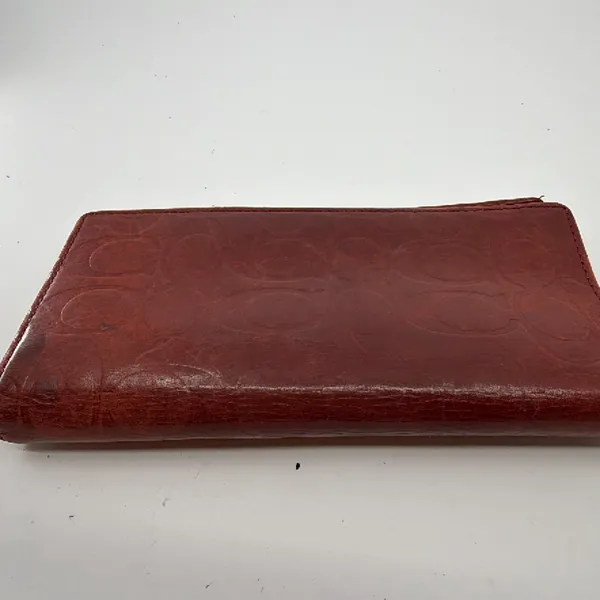 Coach Signature C Embossed Red Leather Wallet - Image 2