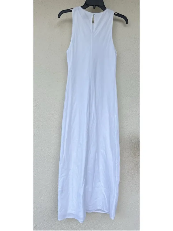DISSH Harris White Linen Midi Dress Women Size US 2 Coastal Nautical Lightweight - Image 4