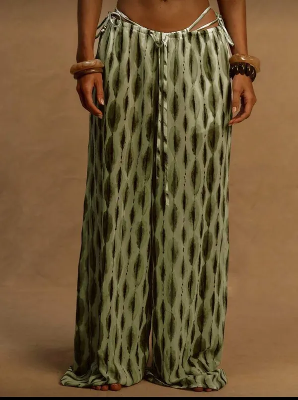Wide leg pants Green Size XS - Image 2