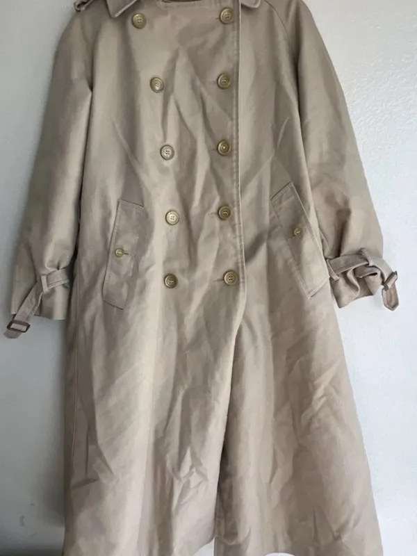 vintage Sears Fashions double button trench coat in beige 1970’s Women’s Sz L - Image 10