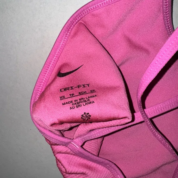 Nike Hot Pink Ribbed Sports Bra with Black Swoosh NEW Size XS - Image 7