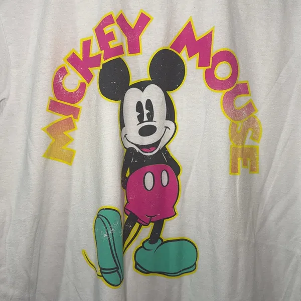 Disney Womens Mickey Mouse White Short‎ Sleeve T Shirt Size Large - Image 2
