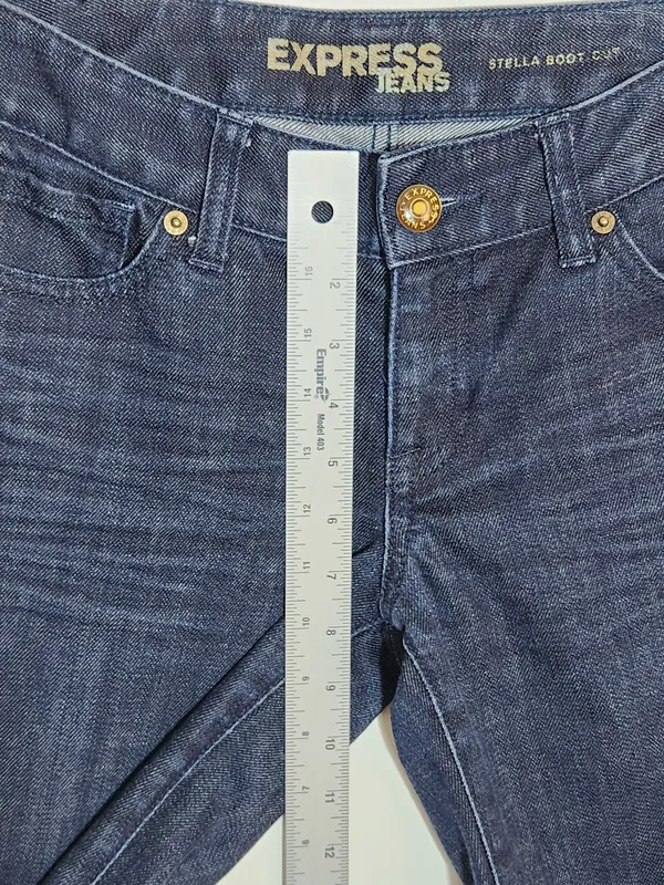 Express Dark Wash Stella Bootcut Jeans Size 6 Long - Image 10