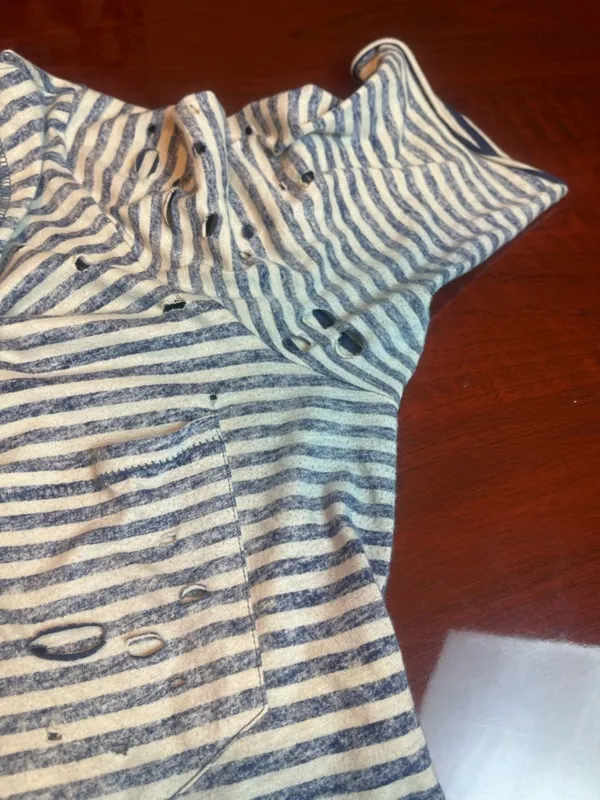 Free People We The Free Distressed Striped T-Shirt Medium Grunge Indie Sleaze M - Image 9