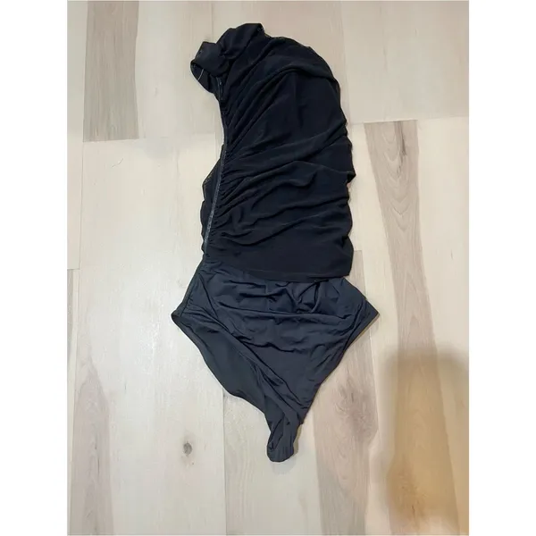 Naked Wardrobe New Women Small Black The Meshed Up Bodysuit Mini Dress Baddie - Image 5