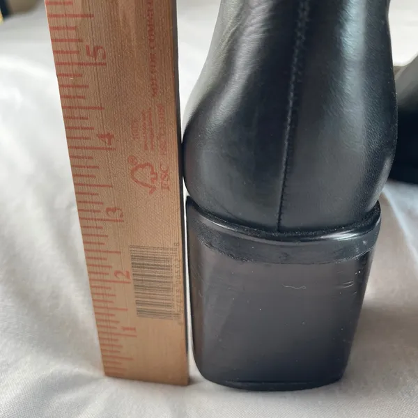 Impo Katrina Black Leather‎ Square Toe Block Heel Ankle Boots Womens 9B Stretch - Image 5