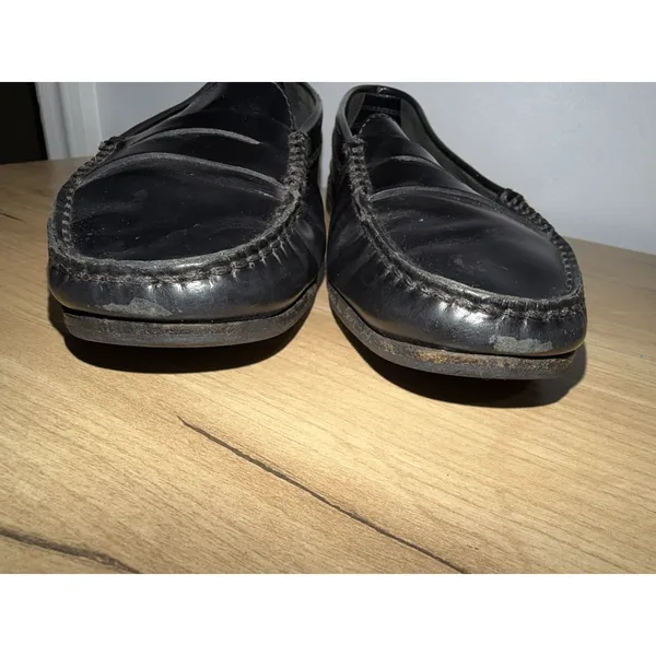TOD'S Loafers Black Driving Moccasin Leather Women's Size 38 US 7.5 D - Image 5